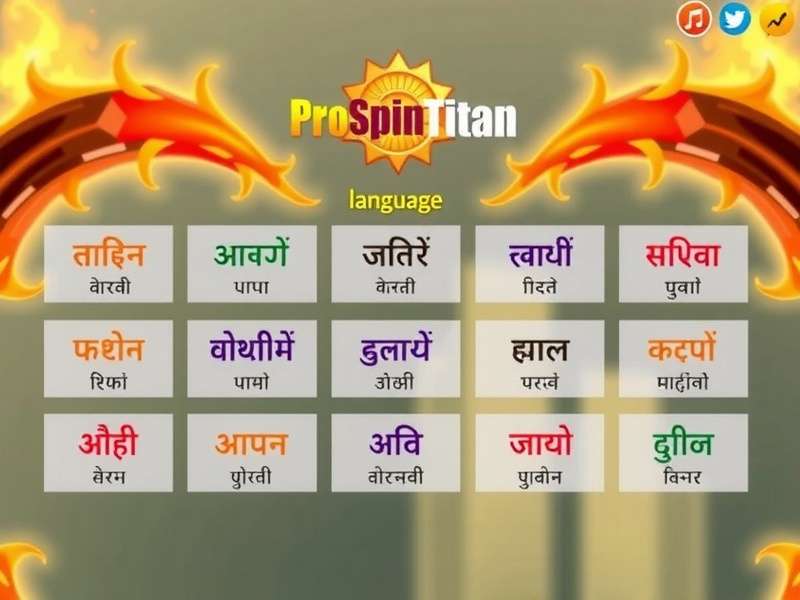 Pro Spin Titan - Language Support Pro Spin Titan language selection screen showing various Indian languages